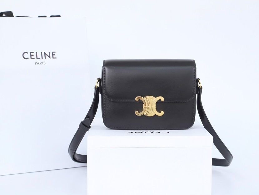 Celine Triomphe Teen Bag Black Gold
