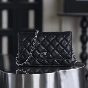 Chanel Wallet on Chain (WOC) Black Silver