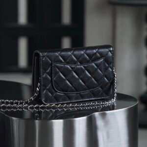Alternative view of Chanel Wallet on Chain (WOC) Black Silver