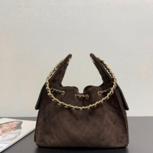 Alternative view of Chanel 25 Brown Gold Suede in Small