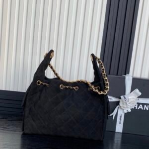 Alternative view of Chanel 25 Black Gold Suede in Small