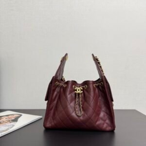 Chanel 25 Burgundy Gold in Small