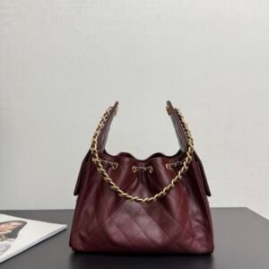 Alternative view of Chanel 25 Burgundy Gold in Small