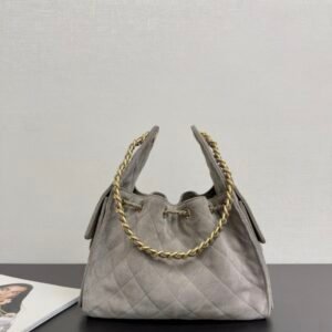 Alternative view of Chanel 25 Grey Gold Suede in Small