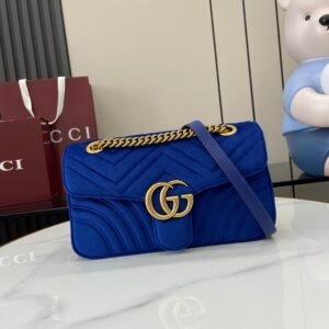 Gucci Marmont Velvet Blue Gold