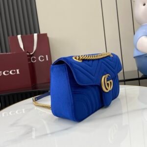 Alternative view of Gucci Marmont Velvet Blue Gold
