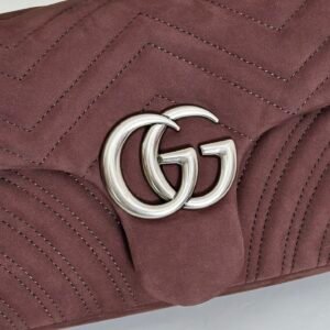 Alternative view of Gucci Marmont Velvet Dark Brown Silver