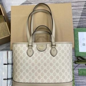 Gucci Ophidia Tote Bag Beige Gold
