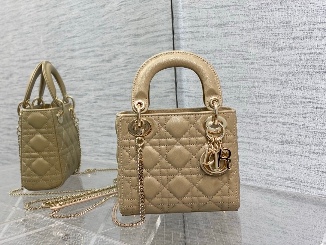 Dior Mini Lady Dior Bag Beige Gold