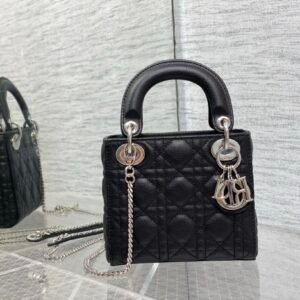 Dior Mini Lady Dior Bag Black Silver
