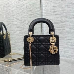 Dior Mini Lady Dior Bag Black Gold