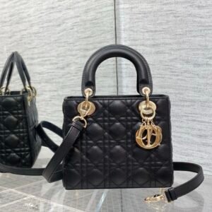Dior Small Lady Dior Bag Black Gold