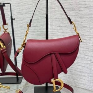 Dior Saddle Bag Red Gold