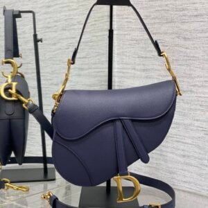 Dior Saddle Bag Navy Gold