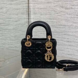 Dior Micro Lady Dior Black Gold