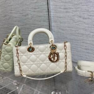 Dior Medium Lady D-Joy Bag White