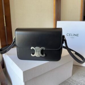 Celine Triomphe Teen Bag Black Silver