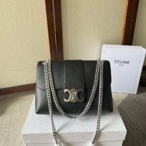 Celine Medium Victoire Bag Black Silver