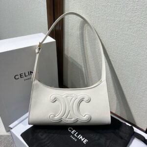 Celine Cuir Triomphe Bag White