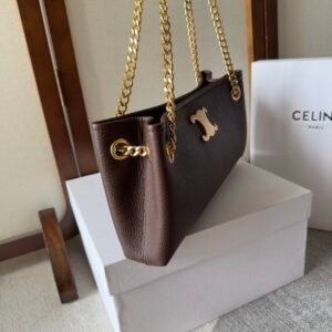 Alternative view of Celine Medium Newspaper Bag Brown Gold