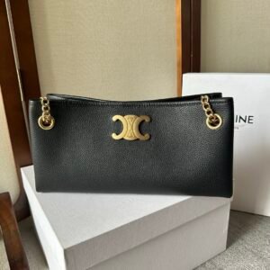Celine Medium Newspaper Bag Black Gold