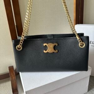 Alternative view of Celine Medium Newspaper Bag Black Gold