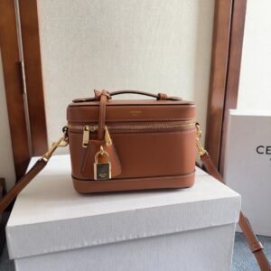 Celine Vanity Bag Brown Gold