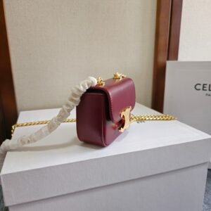 Alternative view of Celine Mini Chain Claude Burgundy Bag