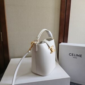 Alternative view of Celine Mini Bucket Louise in White Gold