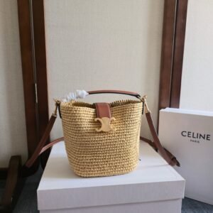 Celine Mini Bucket Louise in Raffia