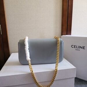Alternative view of Celine Chain Shoulder Bag Cuir Triomphe Blue Gold