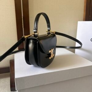 Alternative view of Celine Besace Clea Top Handle Black Gold