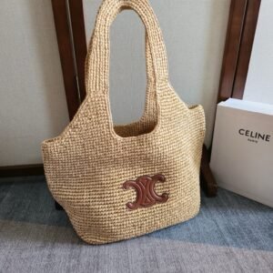 Celine Classic Panier Shopper in Raffia
