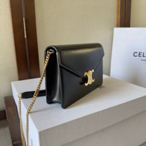Alternative view of Celine Wallet on Chain Black Gold