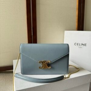 Celine Wallet on Chain Blue Gold