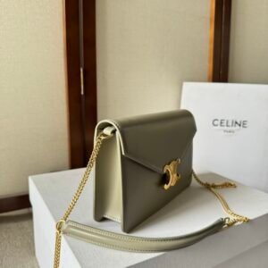 Alternative view of Celine Wallet on Chain Green Gold