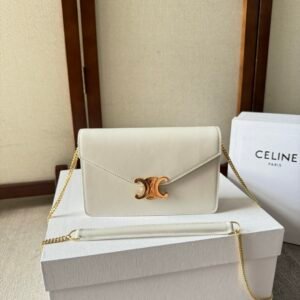 Celine Wallet on Chain White Gold