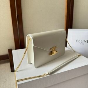 Alternative view of Celine Wallet on Chain White Gold