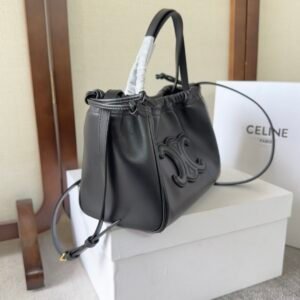 Alternative view of Celine Triomphe Drawstring Cabas Small Black