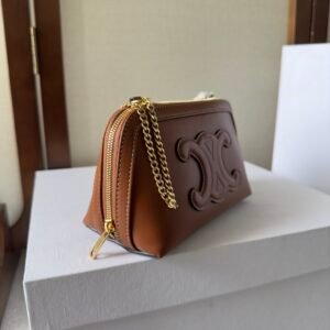 Alternative view of Celine Clutch on Chain Brown