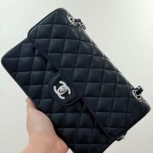 Alternative view of Chanel Flap Bag Black Silver in Small