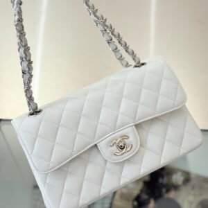 Alternative view of Chanel Flap Bag White Silver in Small