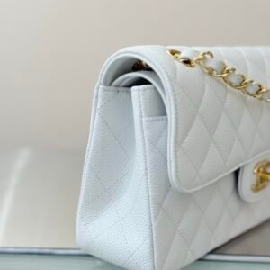 Alternative view of Chanel Flap Bag White Gold in Small