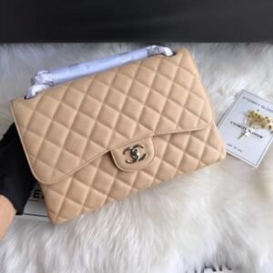 Alternative view of Chanel Flap Bag Beige Silver in Jumbo