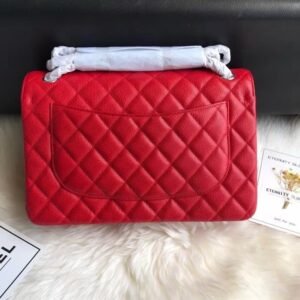 Alternative view of Chanel Flap Bag Red Silver in Jumbo