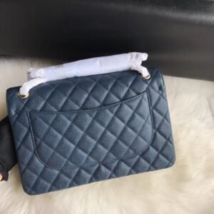 Alternative view of Chanel Flap Bag Navy Gold in Jumbo
