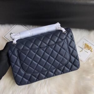 Alternative view of Chanel Flap Bag Navy Silver in Jumbo