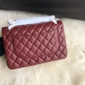 Alternative view of Chanel Flap Bag Burgundy Silver in Jumbo