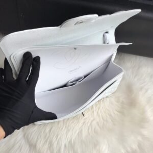 Alternative view of Chanel Flap Bag White Silver in Jumbo