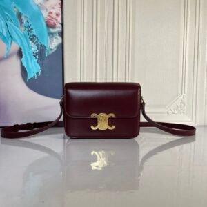 Celine Triomphe Teen Bag Burgundy Gold